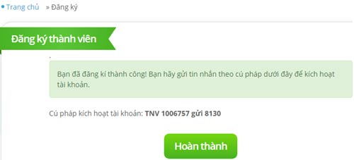 Hoàn thành đăng ký Trạng Nguyên Tiếng Việt