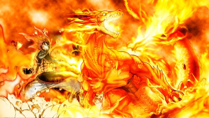 Hình ảnh Natsu Dragneel và rồng lửa