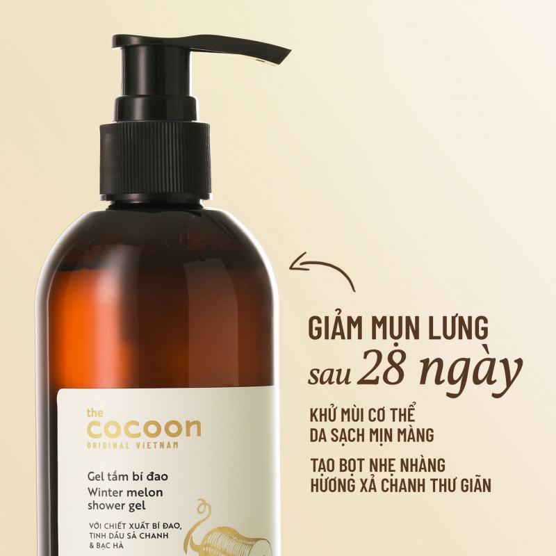 Gel Tắm Cocoon Winter Melon Reducing Back Acne