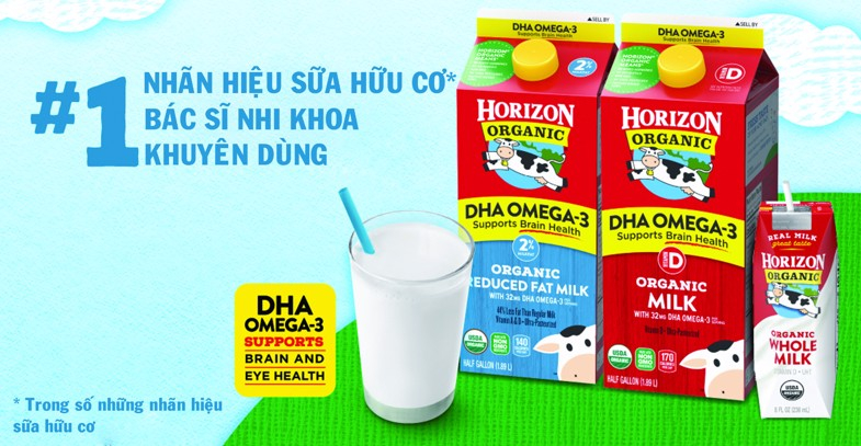 Sữa tươi organic Horizon được bác sĩ nhi khoa khuyên dùng