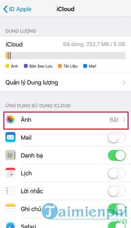 cach dong bo anh tu icloud ve iphone 4