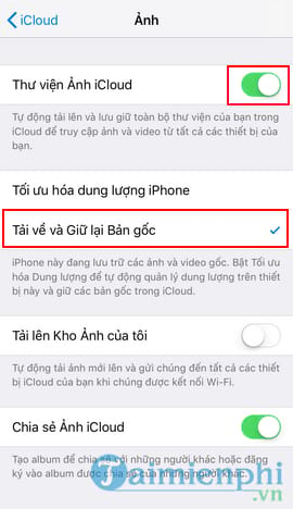 cach dong bo anh tu icloud ve iphone 5