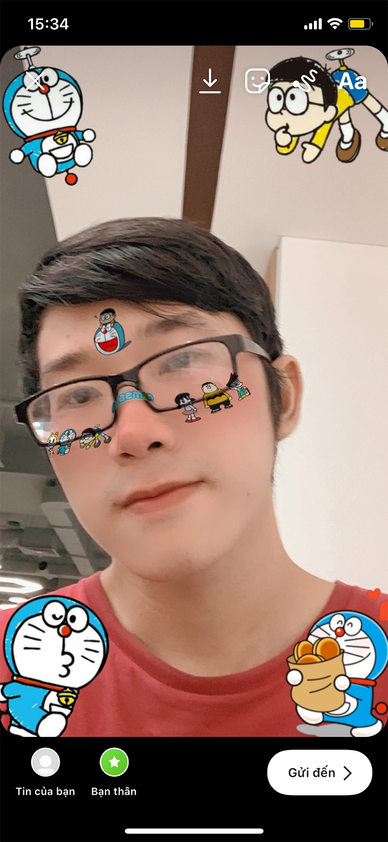 1660717080 535 Cach chup hinh co hieu ung Doraemon voi Instagram