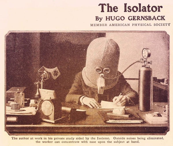 Chiếc mũ giúp người đeo tập trung, cách ly với xung quanh xuất hiện trên một báo cáo khoa học vào năm 1925. (Ảnh: Reddit).
