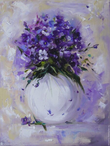 Vẽ bình hoa Violet