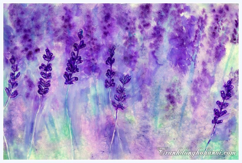 Tranh vẽ bui hoa Violet