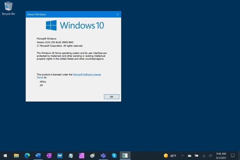 cài Windows 10 phiên bản 21H1
