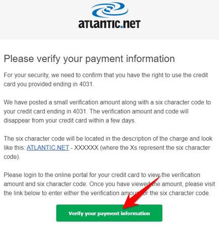 Verify your payment atlantic.net