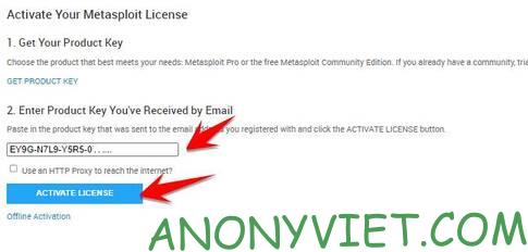 Activate Your Metasploit License