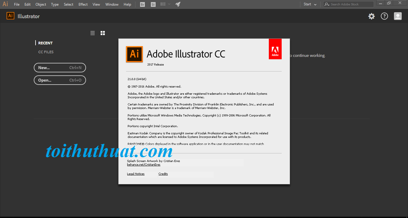 Phần mềm Adobe Illustrator cc 2017 đã được cr@ck thành công