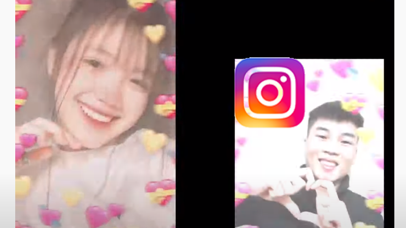 Cach quay video filter trai tim xung quanh tren Instagram