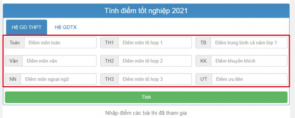 Huong dan cach tinh diem tot nghiep 2020 va 2021