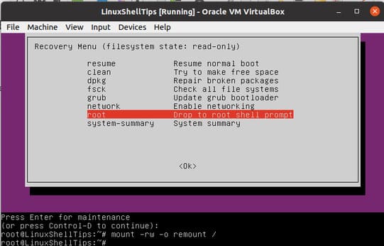 Cách đặt lại mật khẩu root khi quên trong Ubuntu 21
