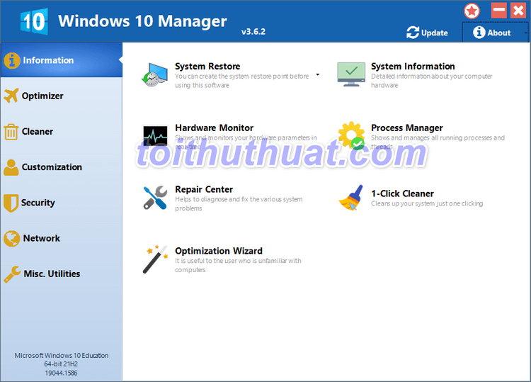 Tính năng Windows 10 Manager 3