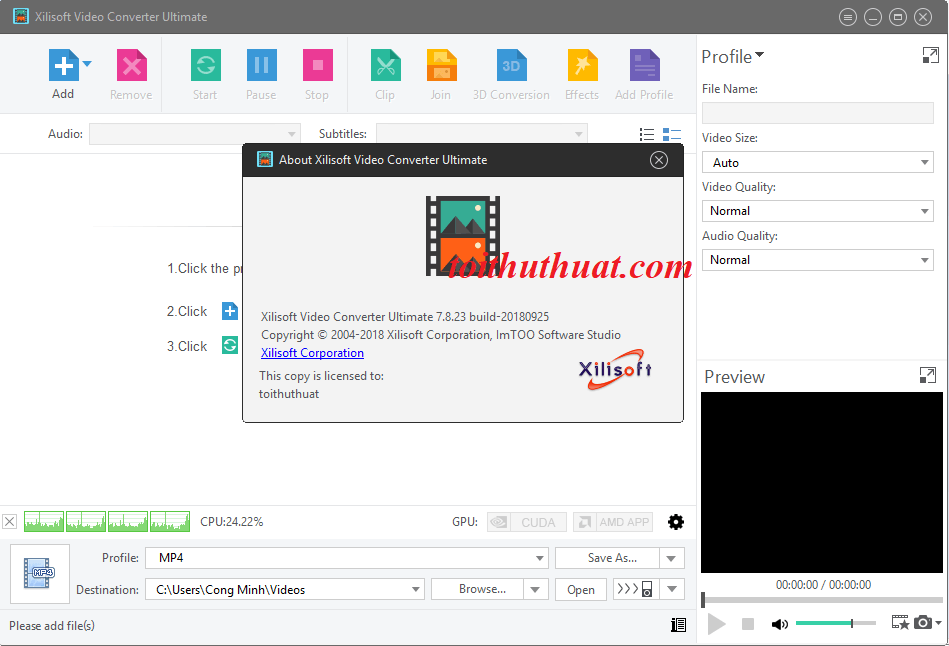 Activte thành công Xilisoft Video Converter Ultimate
