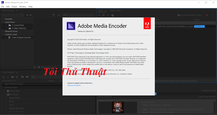 Download và activate Adobe Media Encoder CC 2019 rất đơn giản