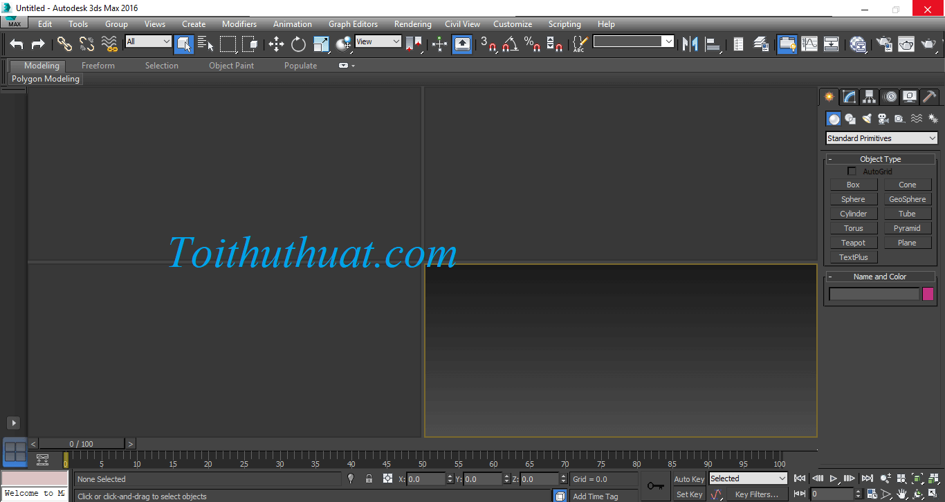 Giao diện 3ds max 2016 full