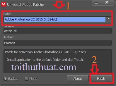 Click chọn đường dẫn photoshop cc 2015.5(32-bit)