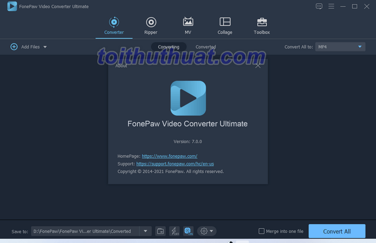 [Download] FonePaw Video Converter Ultimate 7 - Chuyển đổi định dạng video