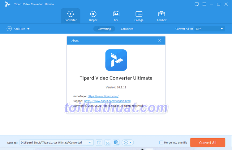 Tipard Video Converter Ultimate 10 - Chuyển đổi định dạng DVD