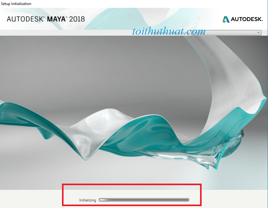 Hệ thống cài đặt phần mềm maya 2018 đang load :v