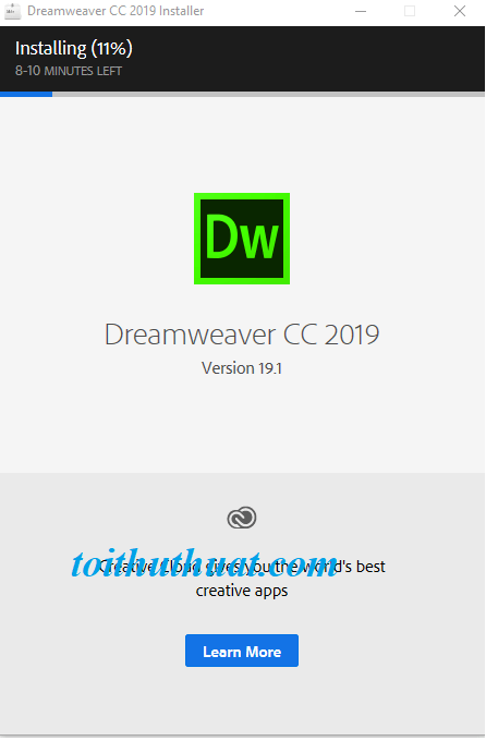 Ngồi đợi phần mềm cài đặt dreamwearver cc 2019 thôi hehe