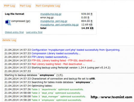 MySQLDumper: Công cụ tự động Backup MySQL dựa trên PHP và Perl 62