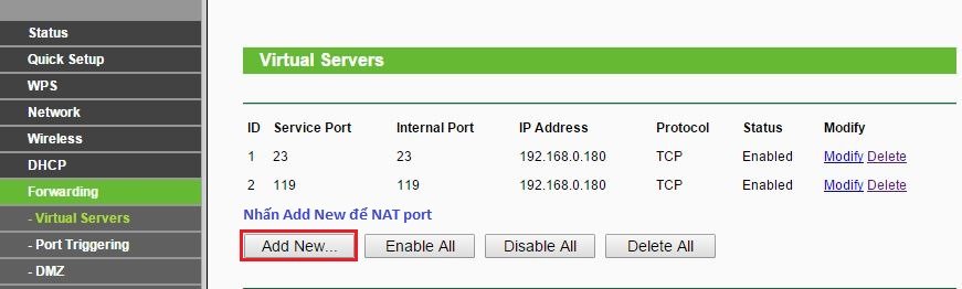 Hướng dẫn cấu hình No-IP, Nat Port ra Internet 20