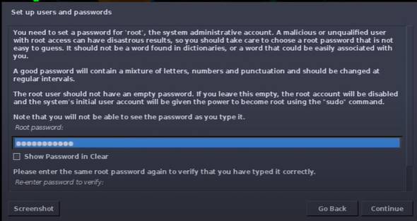 Password cho User của tài khoản parrot