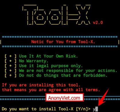 Tool-X Bộ công cụ Hack Server, Web, kiểm tra bảo mật trên Linux